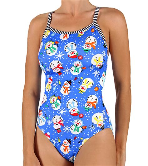 Dolfin Limited Edition Holiday Uglies Frosty V-2 Back One Piece Swimsuit at SwimOutlet.com