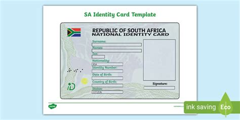 South African Identity Card Template - Twinkl South Africa