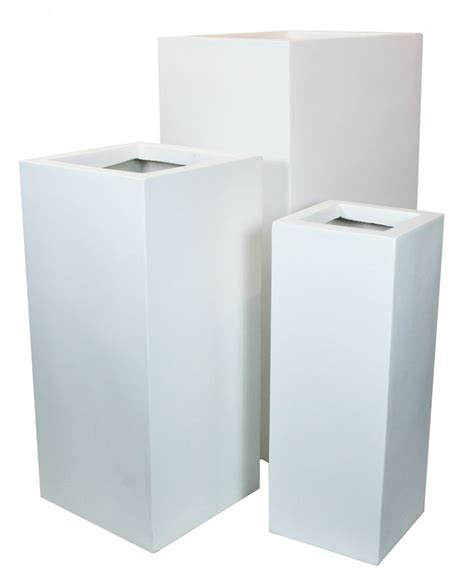 Authenteak Rectangular Planters - White - WFL955 | Luxury patio furniture, Fiberglass planters ...