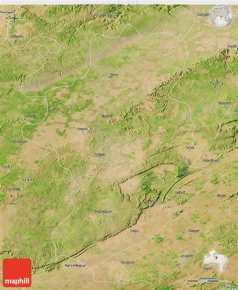 Satellite 3D Map of Damoh