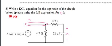 Solved 3) Write a KCL equation for the top node of the | Chegg.com