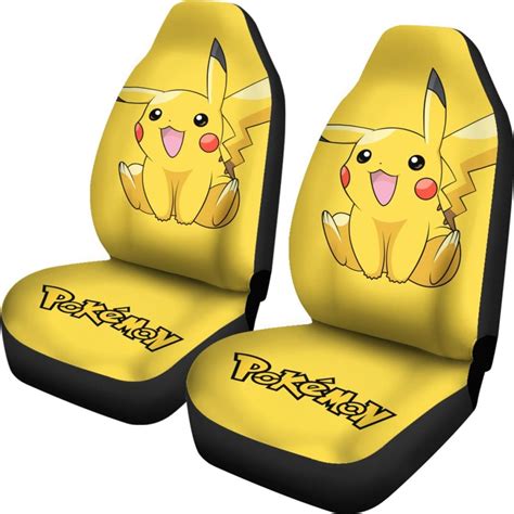 Cute Pikachu Car Seat Covers Pokemon Anime Fan Gift H200221 Universal ...