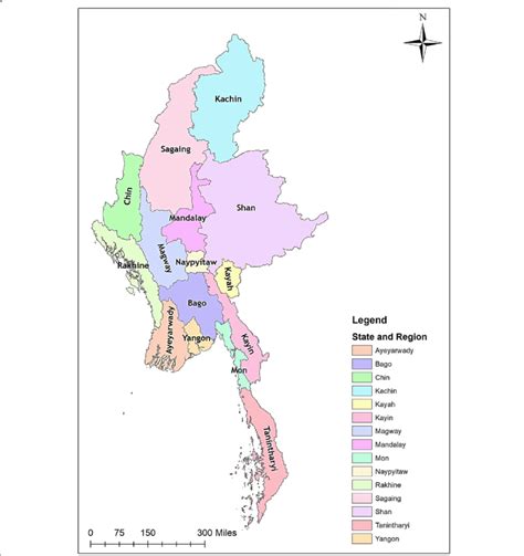 Myanmar Map With States - Real Map Of Earth