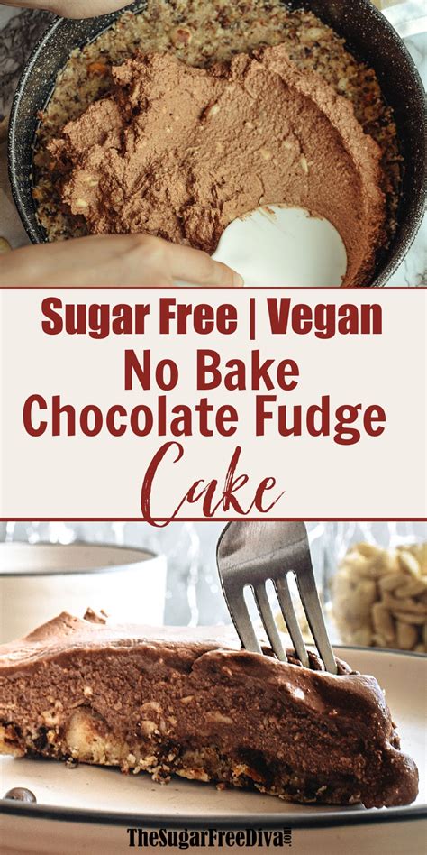 No Bake Sugar Free Vegan Chocolate Cake - THE SUGAR FREE DIVA