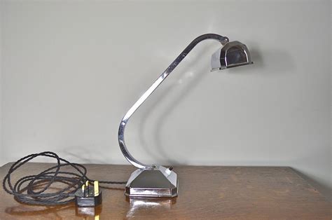 Original Art Deco chrome desk lamp adjustable table light