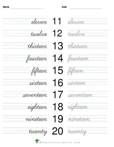 Number Names 1 To 10 In Cursive Writing Handwriting M - vrogue.co