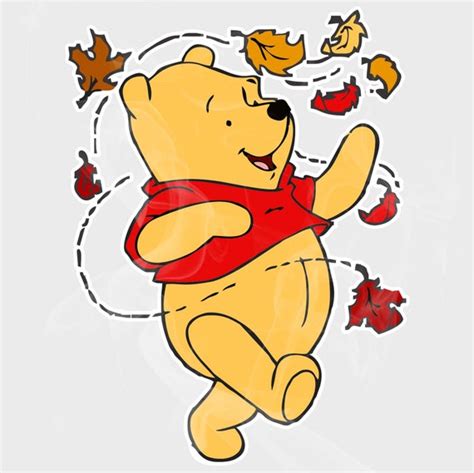 Pooh Style Autumn Blowing Leaves Decal vinyl Sticker Static - Etsy