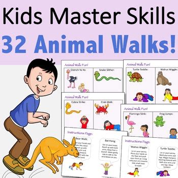 32 Animal Walk Movement Cards for Sensory Regulation and Brain Breaks