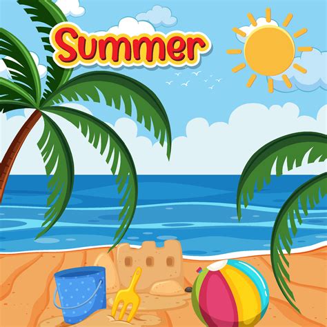 Summer season with beach background 4473639 Vector Art at Vecteezy