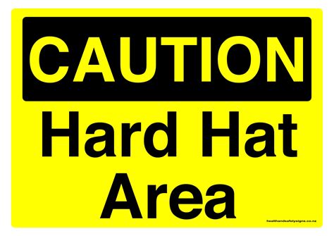 Hard hat area caution sign - Health and Safety Signs