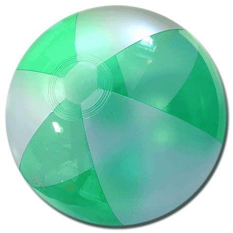 Beach Balls from Small to Giants - 16-Inch Translucent Green & Opaque White