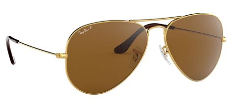 Ray-Ban RB3025 Aviator Sunglasses - Gold / Brown Polarised - Tortoise+Black