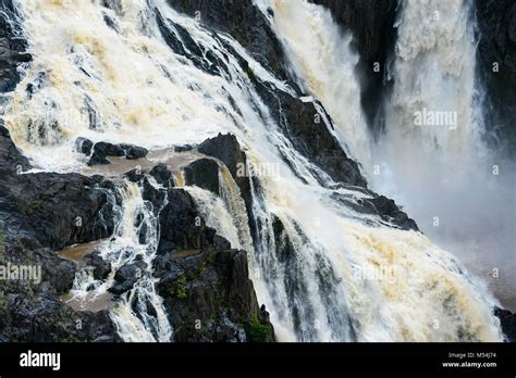 Close-up of Barron Falls in full flow during the Wet Season, near ...