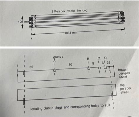 2 Perspex blocks 1 m long bottom perspex sheet top | Chegg.com