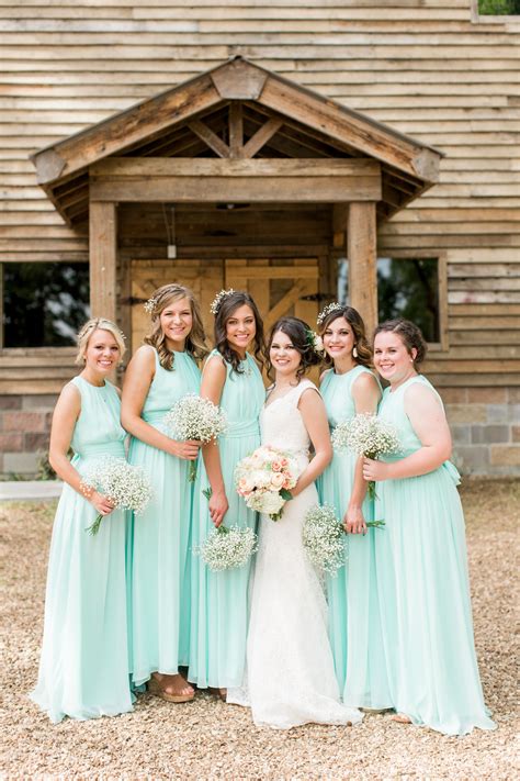 Floor-Length Turquoise Bridesmaid Dresses