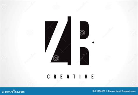 ZR Z R White Letter Logo Design with Black Square. Stock Vector ...