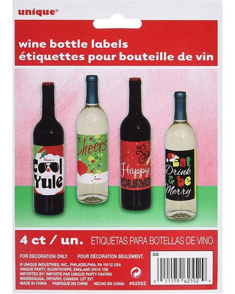 Christmas Wine Bottle Labels