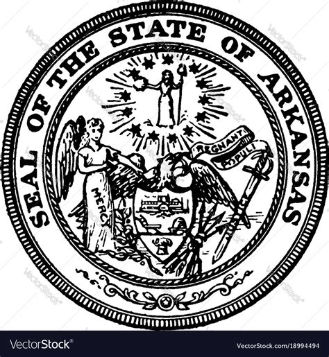 Seal of the state of arkansas the shows Royalty Free Vector