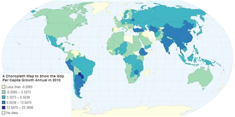 A Choropleth Map to Show the Gdp Per Capita Growth Annual in 2010