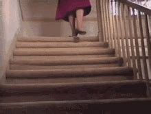 Grandmother Wrong Foot Step Falling Down Stairs GIF | GIFDB.com