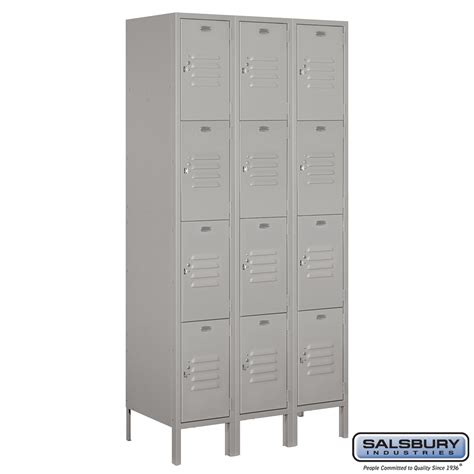 Standard Metal Locker Four Tier 3 Wide 6 Feet High 18 Inches Deep ...