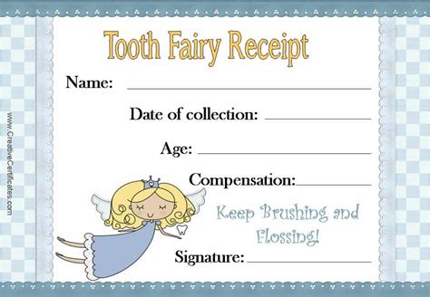 Tooth Fairy Certificate Template Free - Professional Sample Template ...