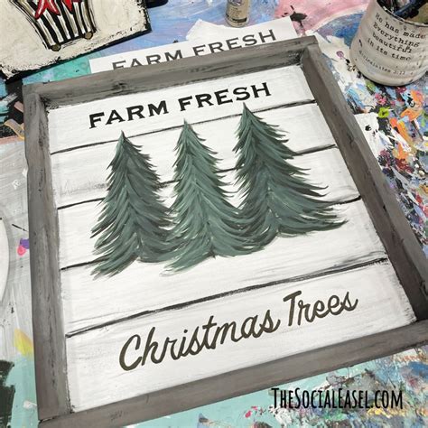 DIY Christmas Tree Farm Sign Painting Tutorial