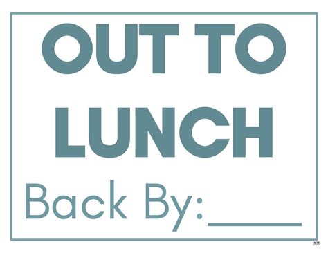 Out To Lunch Signs - 15 FREE Signs | Printabulls