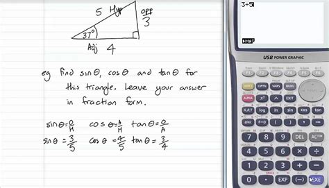 trig ratios: finding sin cos and tan theta from sides of a triangle ...