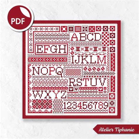 Cross Stitch Pattern Alphabet Sampler 5 PDF Pattern - Etsy