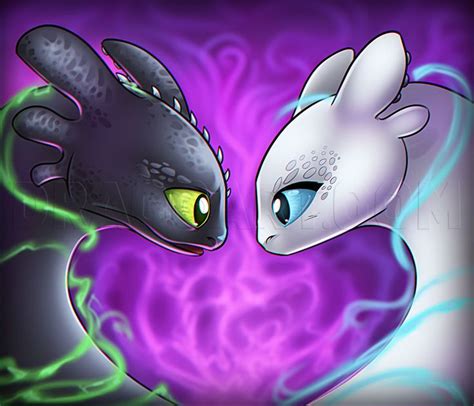 How to Draw Toothless and Light Fury | Desenho do banguela, Dragões, Desenho de dragão