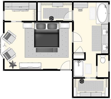 Master Bedroom Suite: 4 Different Furniture Configurations — STUDIO 1049