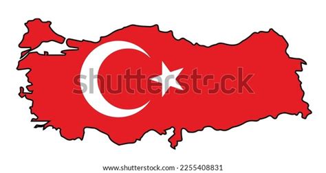 Outline Silhouette Flag Map Turkey Over Stock Vector (Royalty Free) 2255408831 | Shutterstock