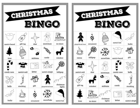 Free Christmas Bingo Printable Cards - Paper Trail Design