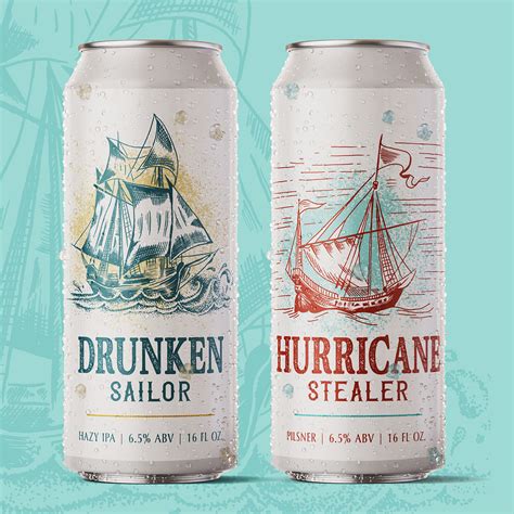 Beer Can Label Design - boat illustrations on Behance