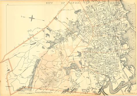 Lynn, City of Lynn, MA, Antique Map, 1904