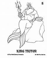 Little Mermaid King Triton Coloring Page Sketch sketch template