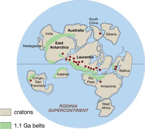 A map of the earth a billion years ago | Map, Geology, Continents