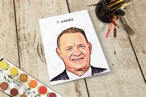 Tom Hanks T. Hanks Funny Card Greeting Card Thank You | Etsy