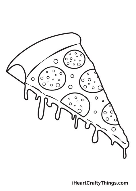 Pizza Drawing — How To Draw A Pizza Step By Step