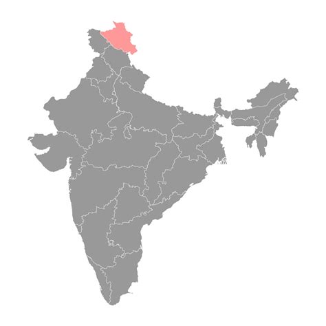 Ladakh region map, administrative division of India. Vector ...