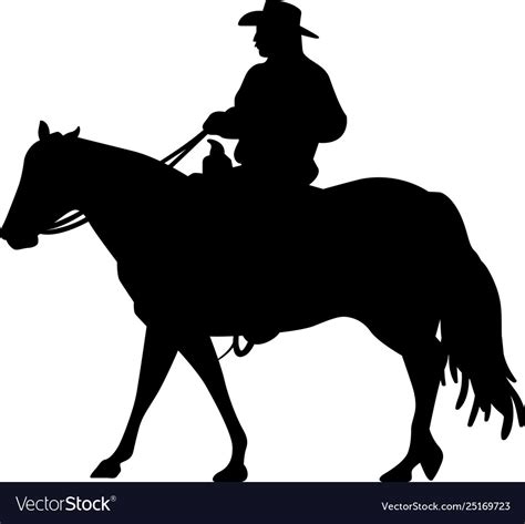 Riding a horse silhouette Royalty Free Vector Image