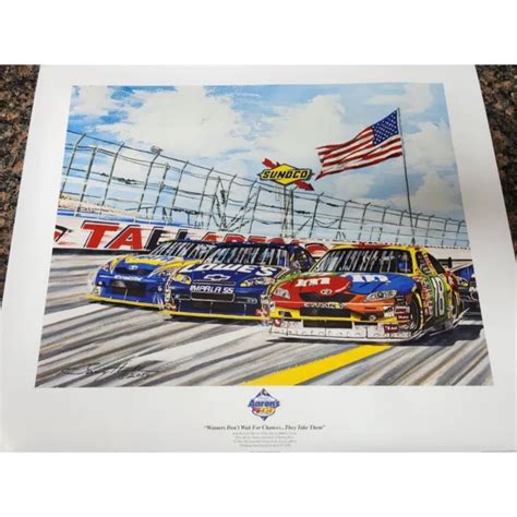 NASCAR KYLE BUSCH M&M Car Talladega Speedway 2008 Garry Hill Poster $39 ...