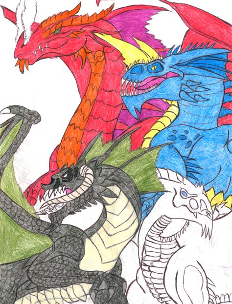 Chromatic dragons colored by CrazyGamerDragon64 on DeviantArt