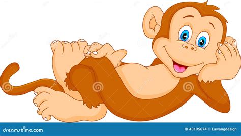 Cute monkey cartoon stock vector. Illustration of active - 43195674