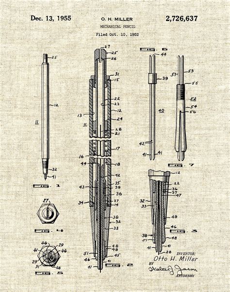 1955 Mechanical Pencil Patent Print Mechanical Pencil Poster - Etsy | Mechanical pencils, Patent ...