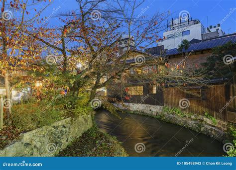 Night View of the Beautiful Gion District Stock Image - Image of geisha, ancient: 105498943