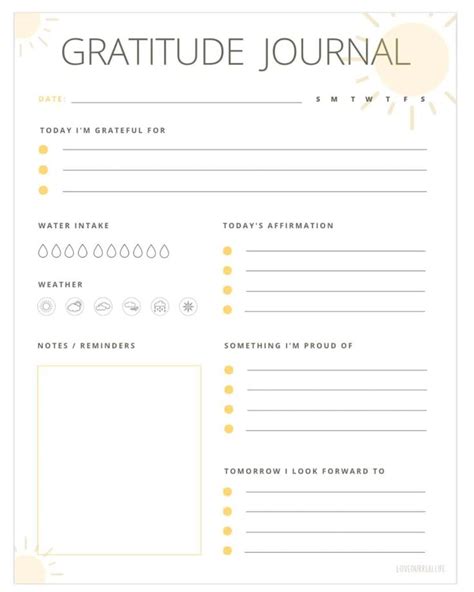 FREE Printable Daily Gratitude Journal Template with Prompts in 2023 ...