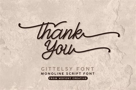 Gittelsy | Monoline Script Font (241383) | Script | Font Bundles