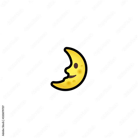 Half Moon, Smiling Face Isolated Realistic Vector Icon. Moon Cycle, Lunar phases Illustration ...